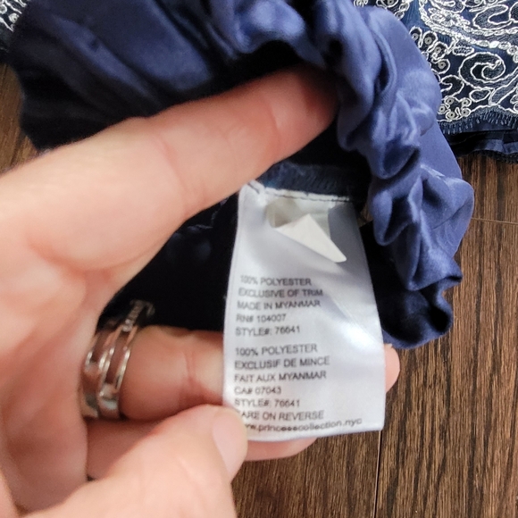 American Princess Royal Blue Layed Diaper Cover Dress White Embroidered Details - Picture 6 of 15